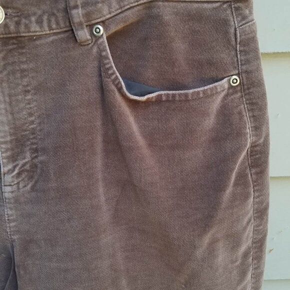 Talbots Brown Brushed Cotton Jean Style Pants size 12 - Picture 4 of 9